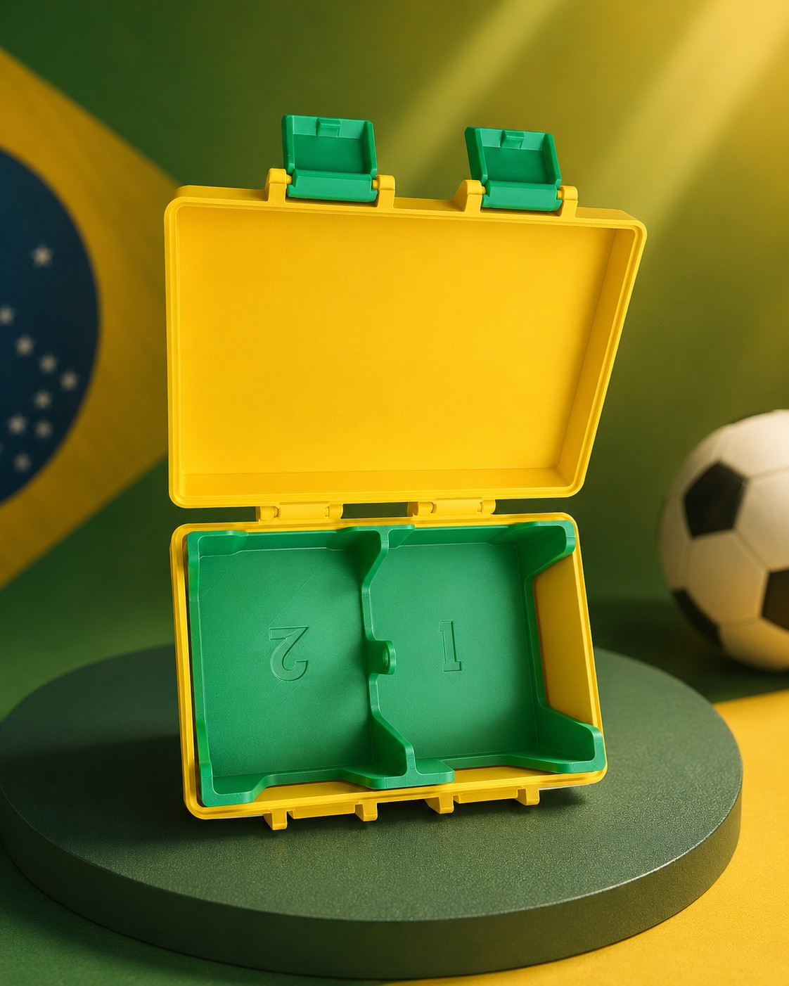 Caixa para figurinhas da copa (CBF - Amarelo/Verde)