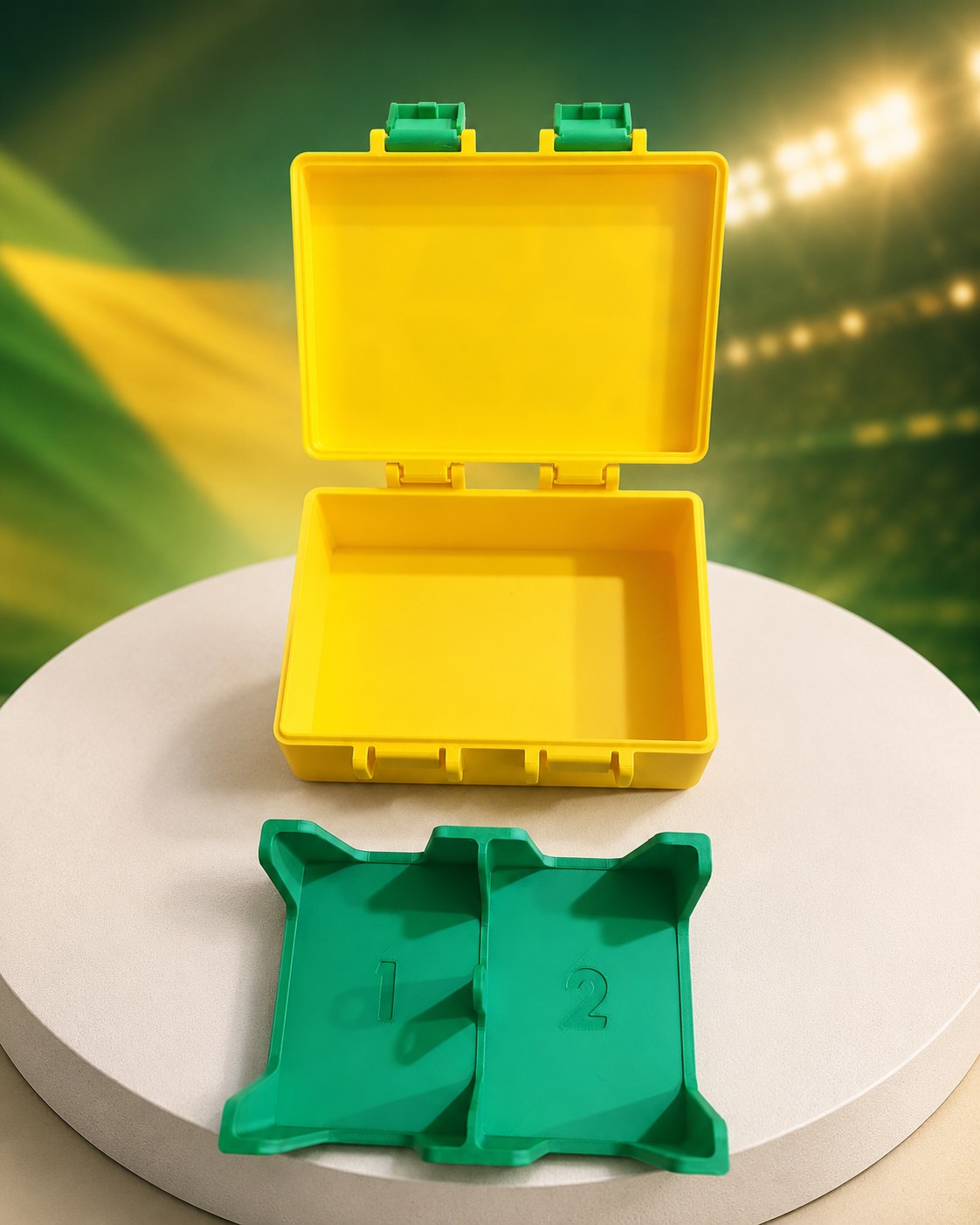 Caixa para figurinhas da copa (CBF - Amarelo/Verde)