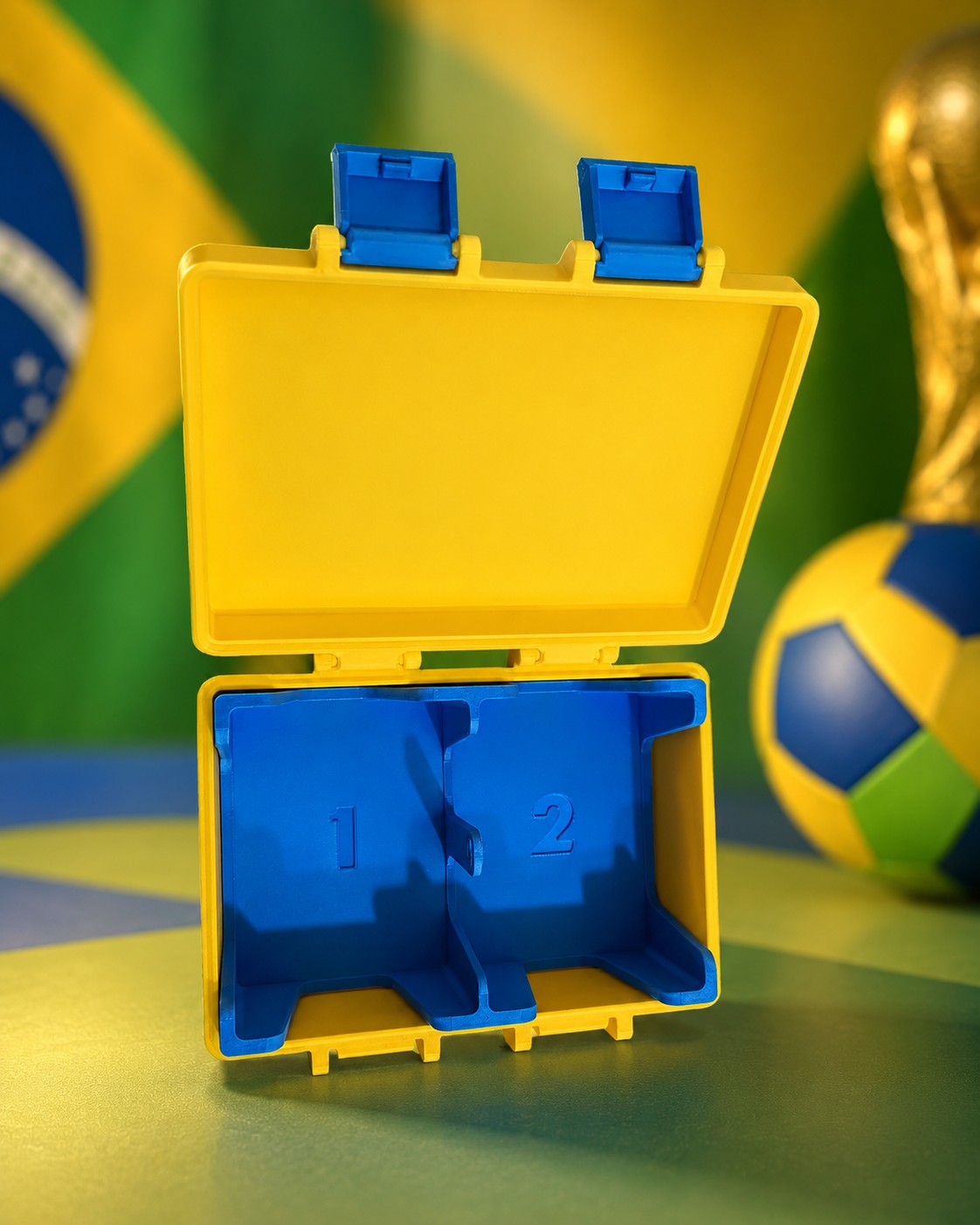 Caixa para figurinhas da copa (CBF - Amarelo/Azul)