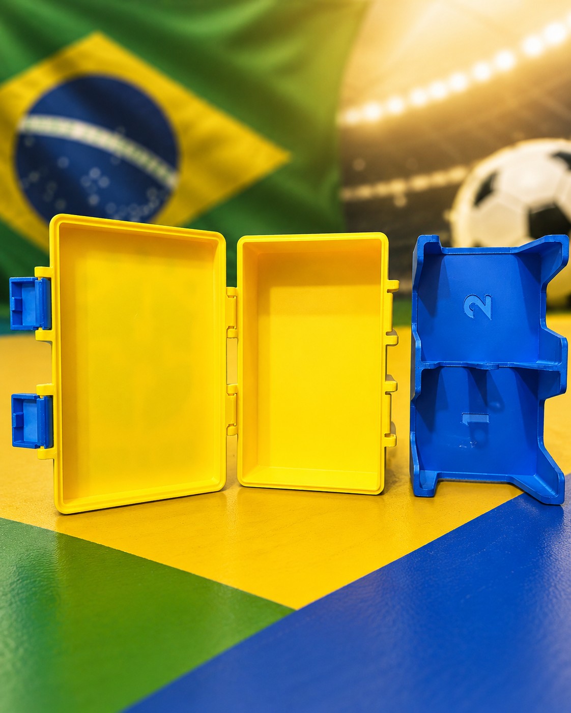 Caixa para figurinhas da copa (CBF - Amarelo/Azul)
