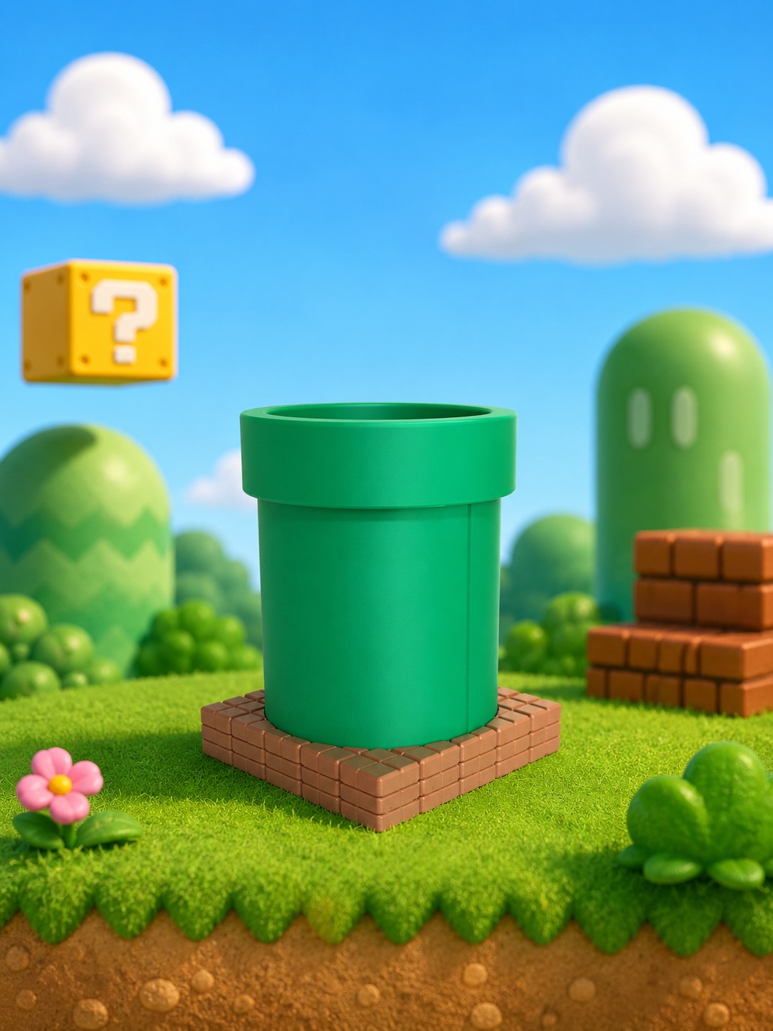 Porta-Canetas Mario em formato de Cano